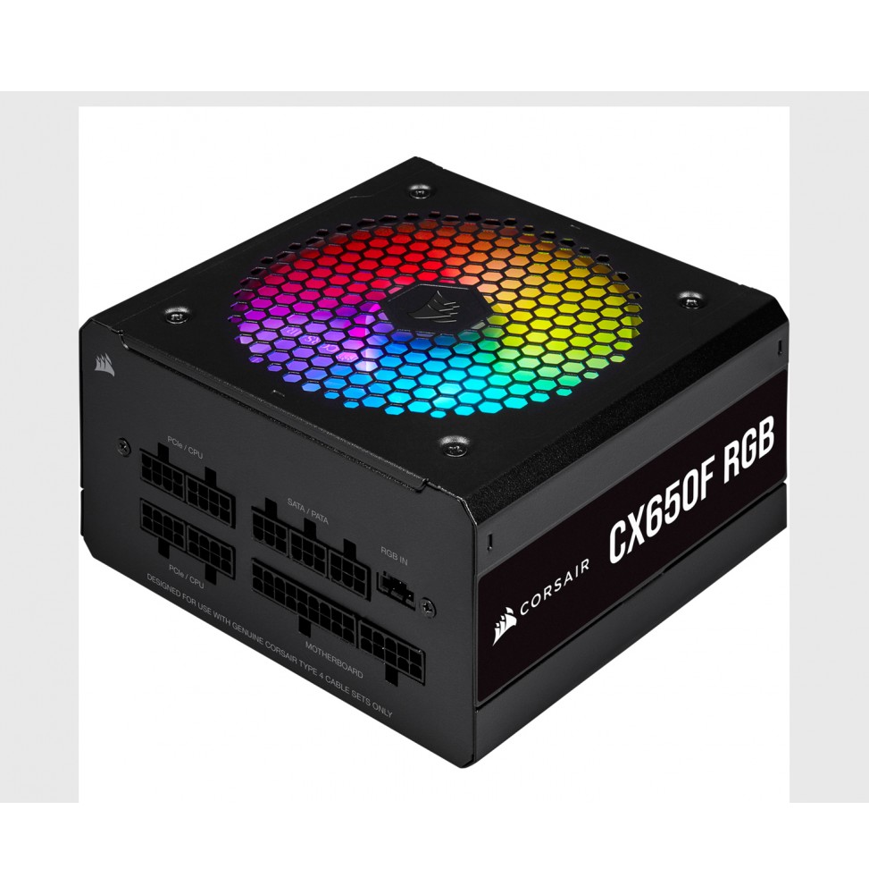 Fuente de Poder Corsair CX650F RGB, 650W, Certificación 80 Plus Bronze Negra