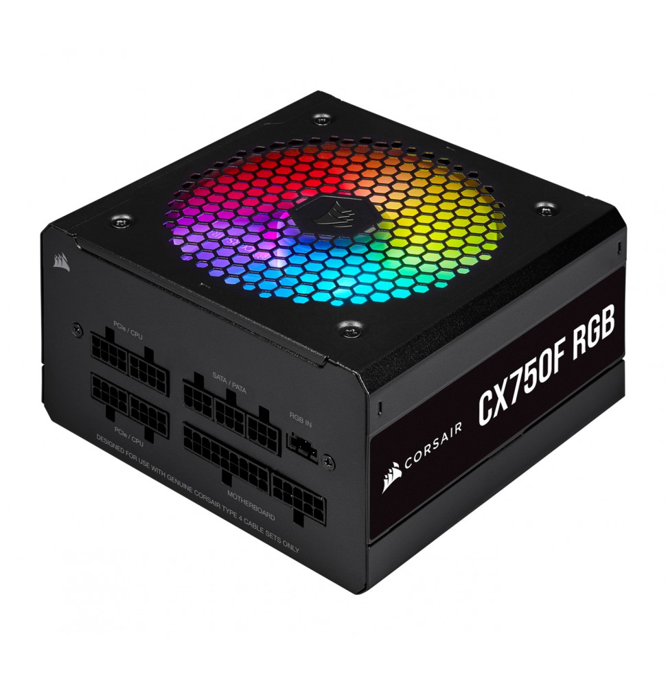 Fuente de Poder Corsair CX750F RGB, 750W, Certificación 80 Plus Bronze  Negra