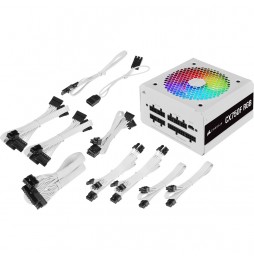 Fuente de Poder Corsair CX750F RGB, 750W, Certificación 80 Plus Bronze, Blanca