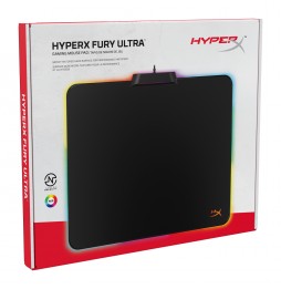 Mouse Pad para gaming HyperX FURY Ultra, iluminación RGB 360°, Superficie rígida micro texturizada