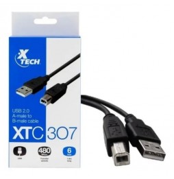 Cable de Impresora Xtech USB 2.0 con conector Macho A a Macho B 1.8 metros