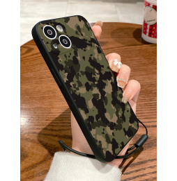 Carcasa Funda para iPhone de camuflaje + Tira de mano