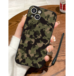 Carcasa Funda para iPhone de camuflaje + Tira de mano