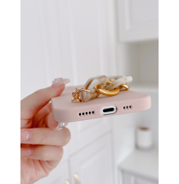 Carcasa Funda para iPhone con tira de mano de cadena