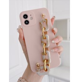 Carcasa Funda para iPhone con tira de mano de cadena