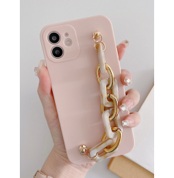 Carcasa Funda para iPhone con tira de mano de cadena