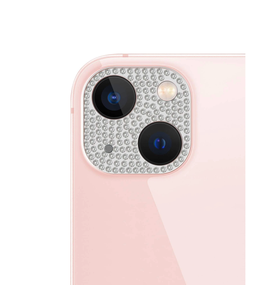 Protector Vidrio Templado con Diseño de Diamantes para Lente de Cámara de iPhone