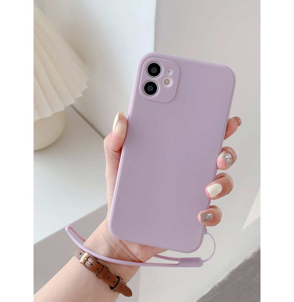 Carcasa Funda para iPhone Unicolor con tira de mano