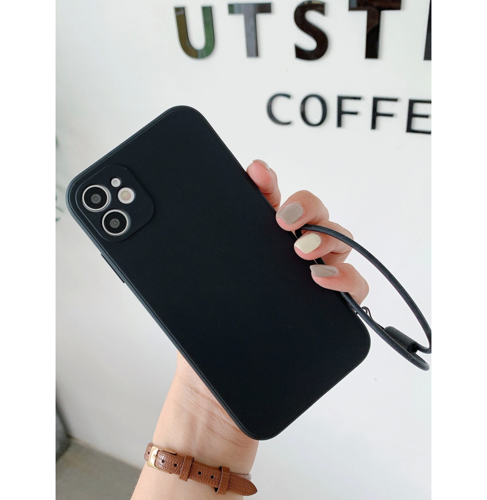 Carcasa Funda para iPhone Unicolor con tira de mano