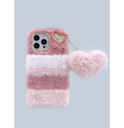 Carcasa Funda para iPhone Mullido con Colgante de Corazón