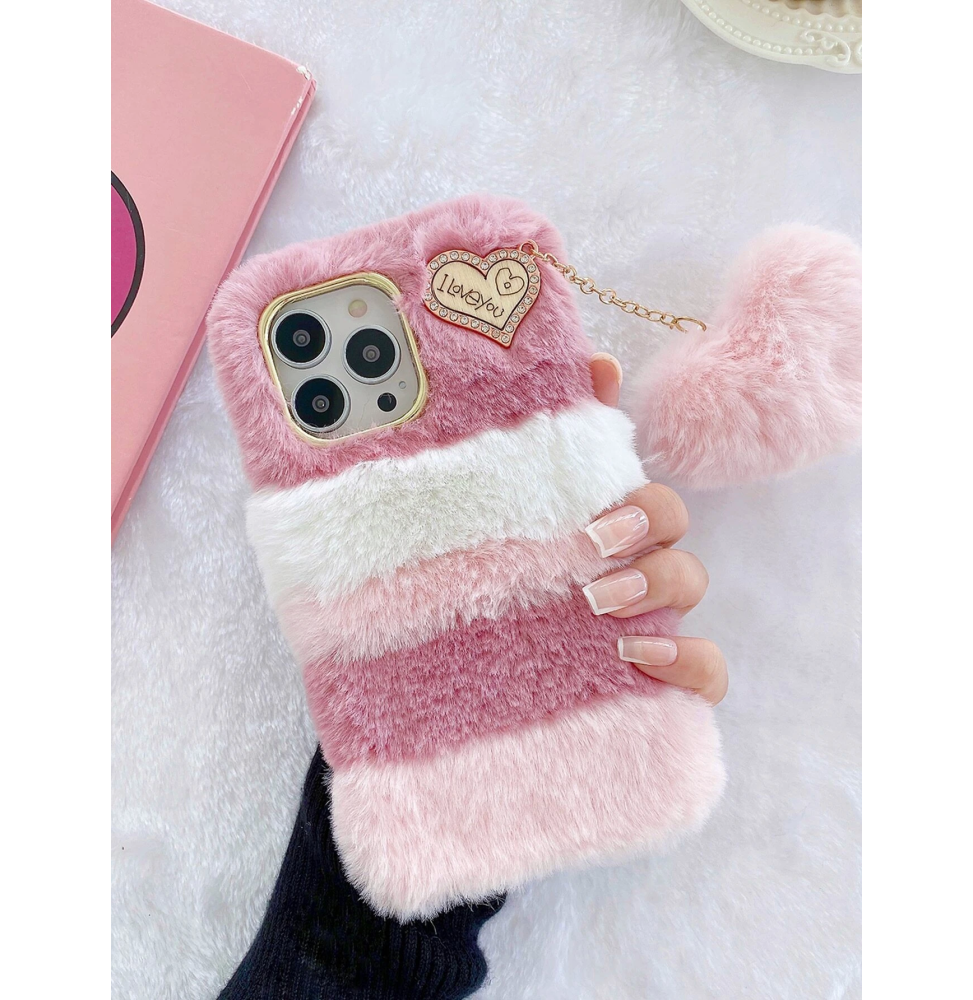 Carcasa Funda para iPhone Mullido con Colgante de Corazón
