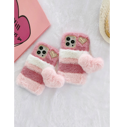 Carcasa Funda para iPhone Mullido con Colgante de Corazón