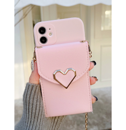 Carcasa Funda para iPhone con Monedero y Cadena Colgante