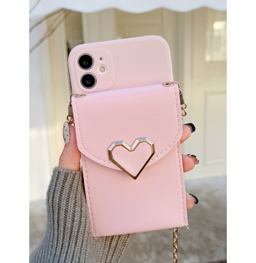 Carcasa Funda para iPhone con Monedero y Cadena Colgante