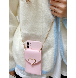 Carcasa Funda para iPhone con Monedero y Cadena Colgante