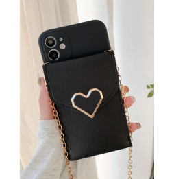Carcasa Funda para iPhone con Monedero y Cadena Colgante