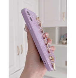 Carcasa Funda para iPhone con tira de mano de Corazones