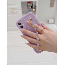 Carcasa Funda para iPhone con tira de mano de Corazones