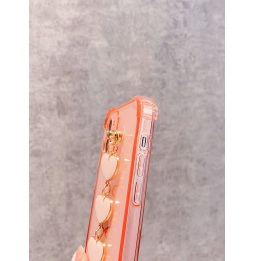 Carcasa Funda para iPhone Transparente con tira de mano de corazones