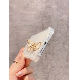 Carcasa Funda para iPhone Transparente con tira de mano de corazones